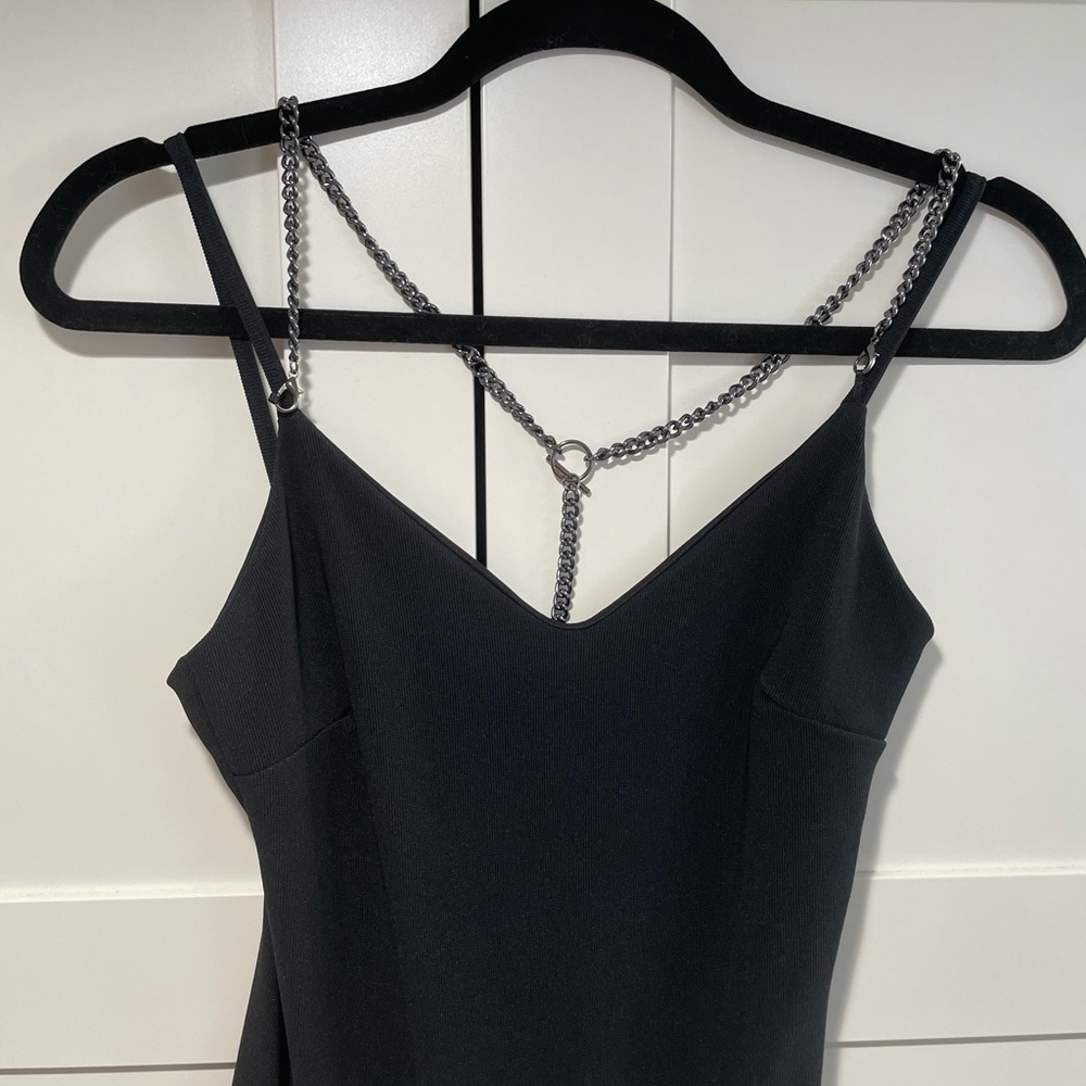 Boohoo Strappy Metal Trim Ribbed Midi Dress View 4